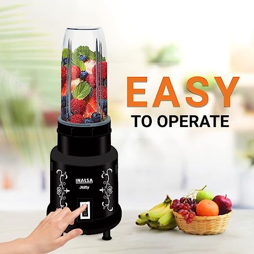 INALSA Nutri Mixer - Jiffy| Grinder & Blender | Powerful 400W Motor | 2 Speed | Unbreakable Blender Jar | Stainless steel | SS Blades | Multipurpose Jar| Made in India | 1 year Warranty | Black INALSA Nutri Mixer - Jiffy| Grinder & Blender | Powerful 400W Motor | 2 Speed | Unbreakable Blender Jar | Stainless steel | SS Blades | Multipurpose Jar| Made in India | 1 year Warranty | Black